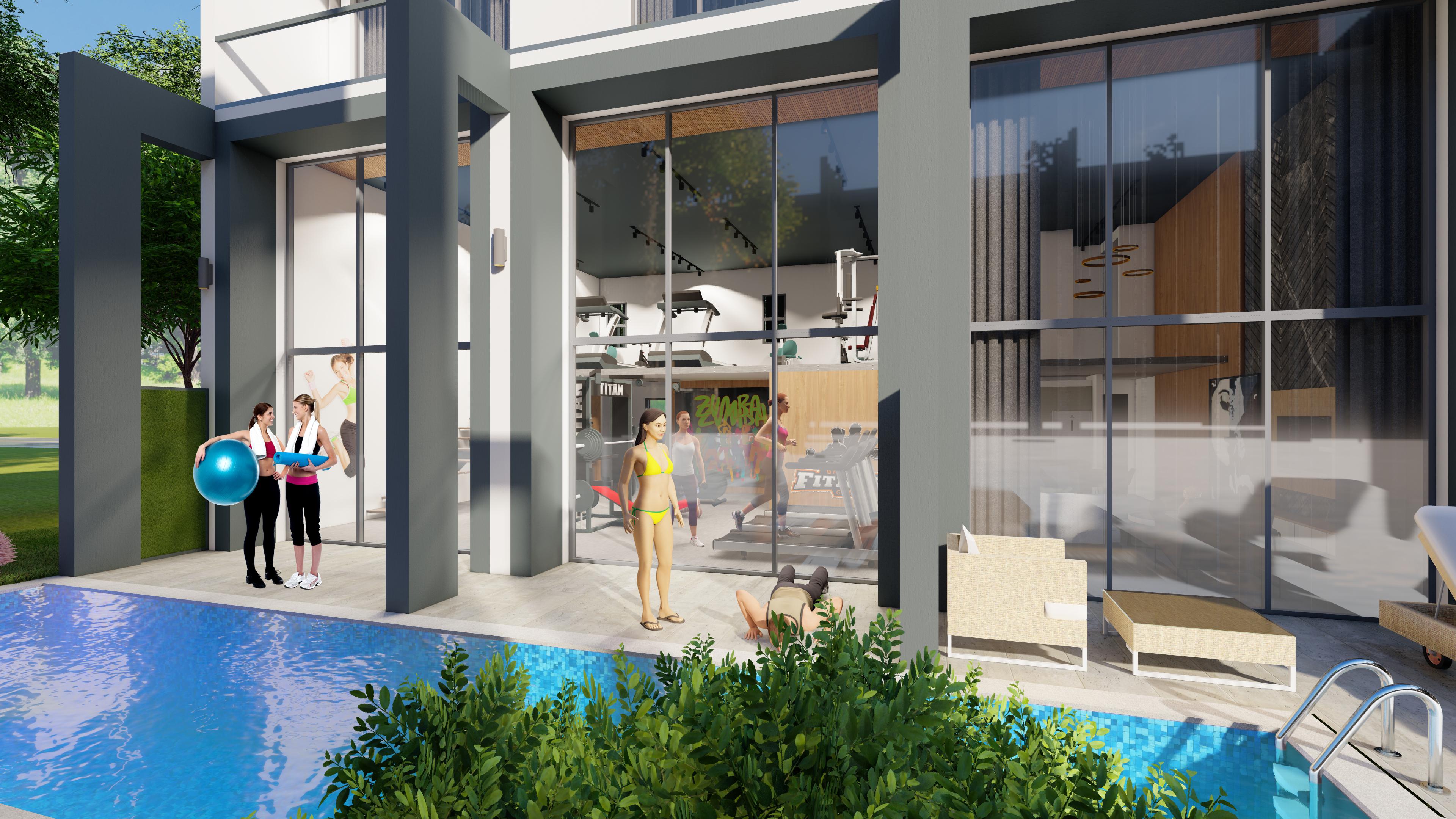 North Cyprus pool side house front